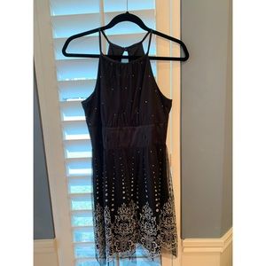 Black dress with silver beading